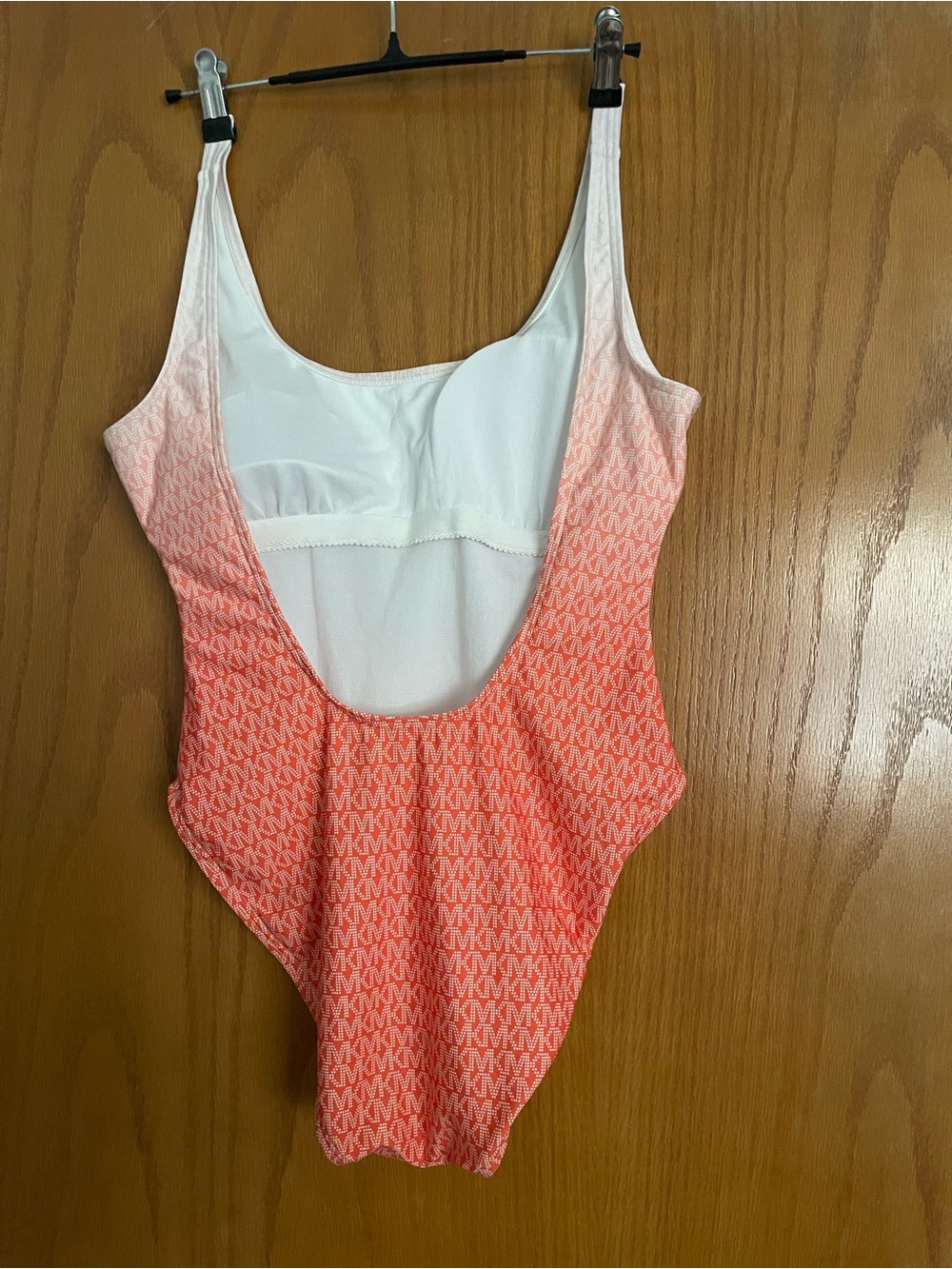 MICHAEL Michael Kors Coral to White Ombre Logo One-Piece Swimsuit - Picture 2 of 3